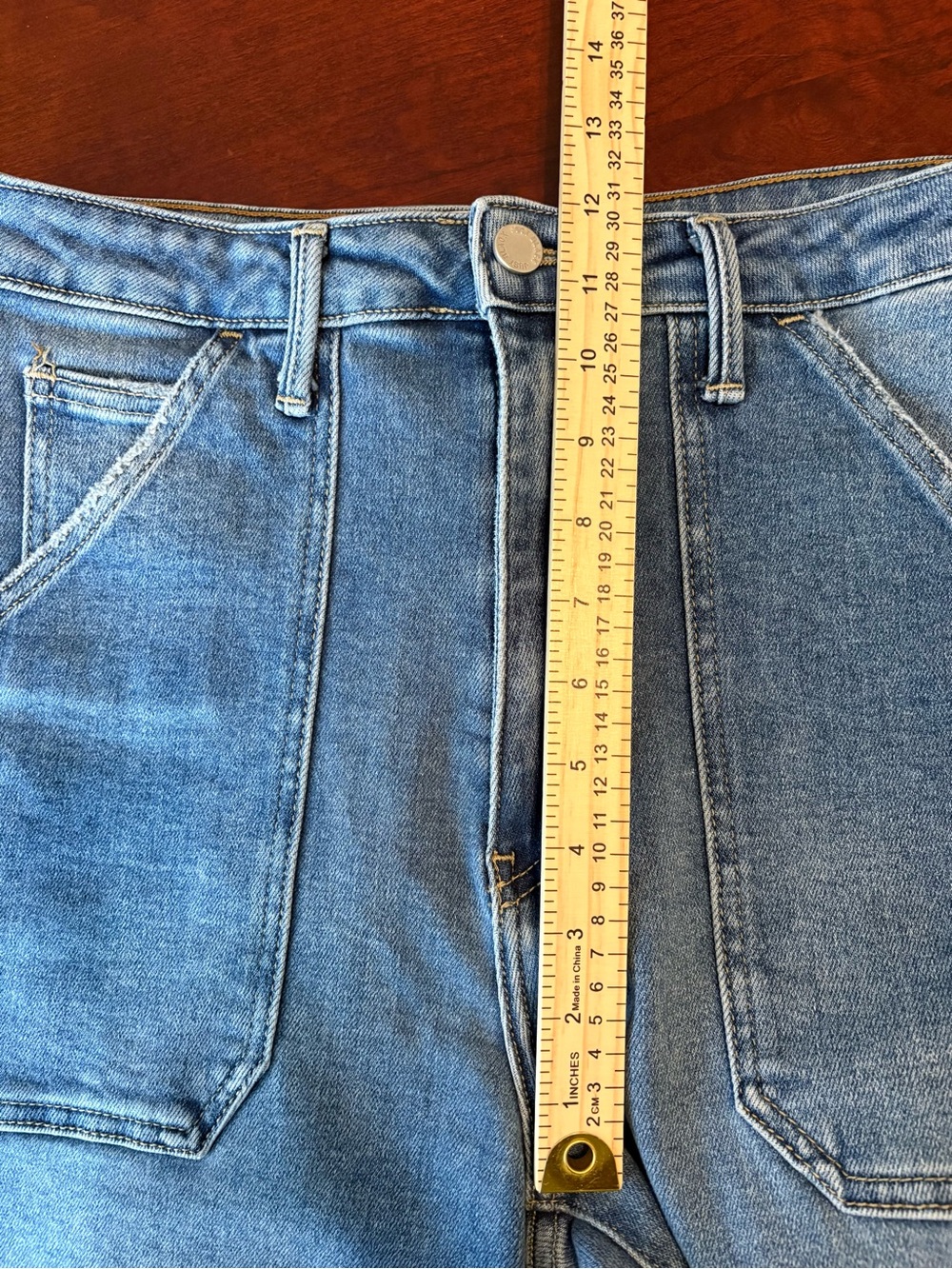 Just Black Denim 29 The Patch Pocket Wide Leg Stretch Blue Jeans High Rise - Picture 9 of 10
